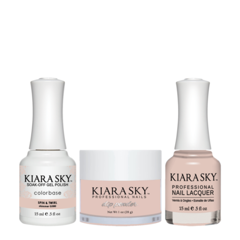 KIARA SKY 3in1 (Dipping Powder + Gel Polish + Nail Lacquer) - DGL 580, Spin Twirl